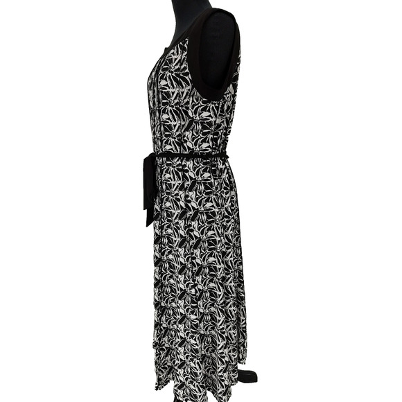 Perceptions N.Y. Woman's Black White Fit&Flare Gusset Dress Size 16 Stretch Flow - Picture 3 of 12